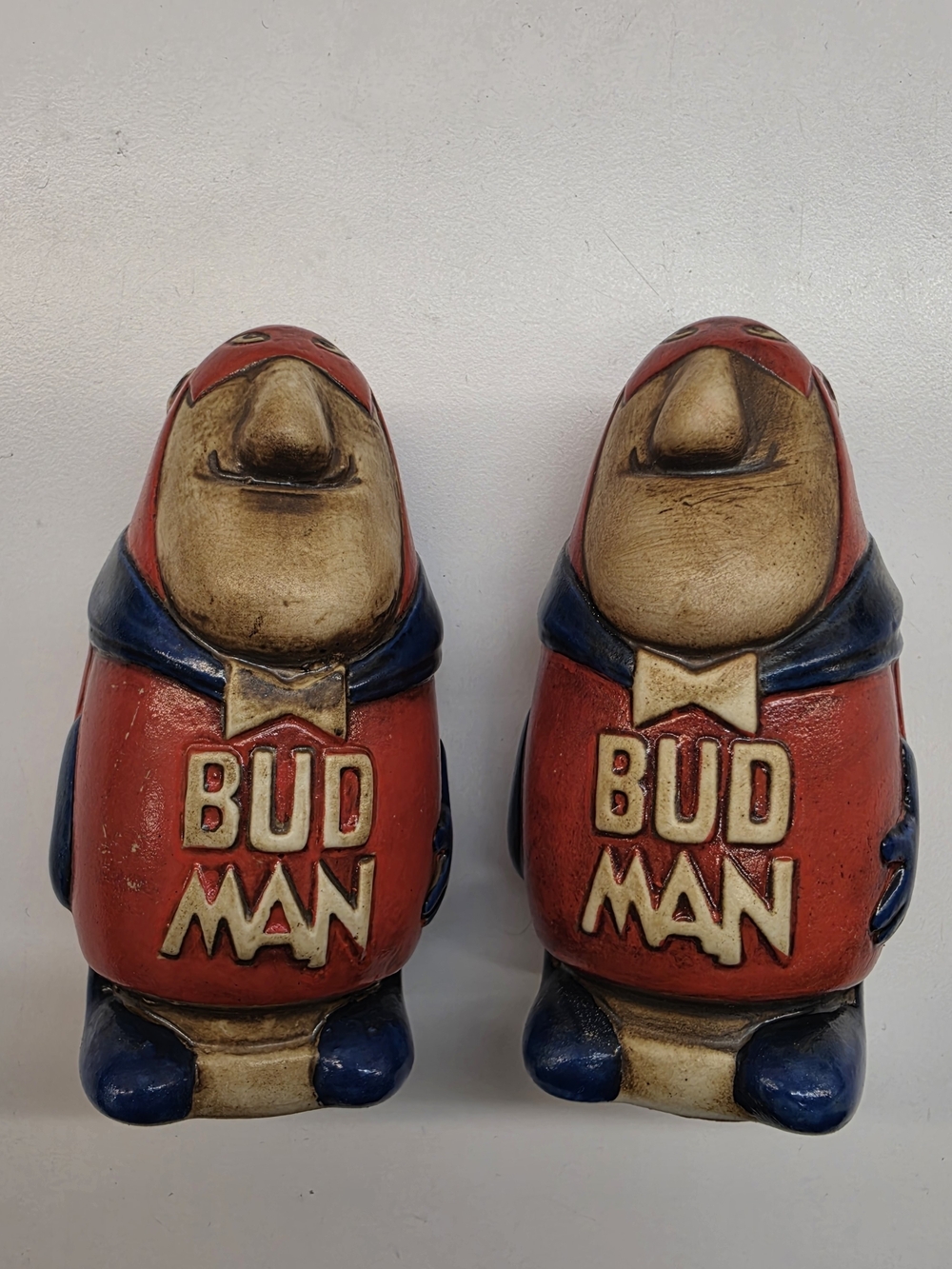 1975 Budweiser Vintage Salt and Pepper Shakers Set Budman